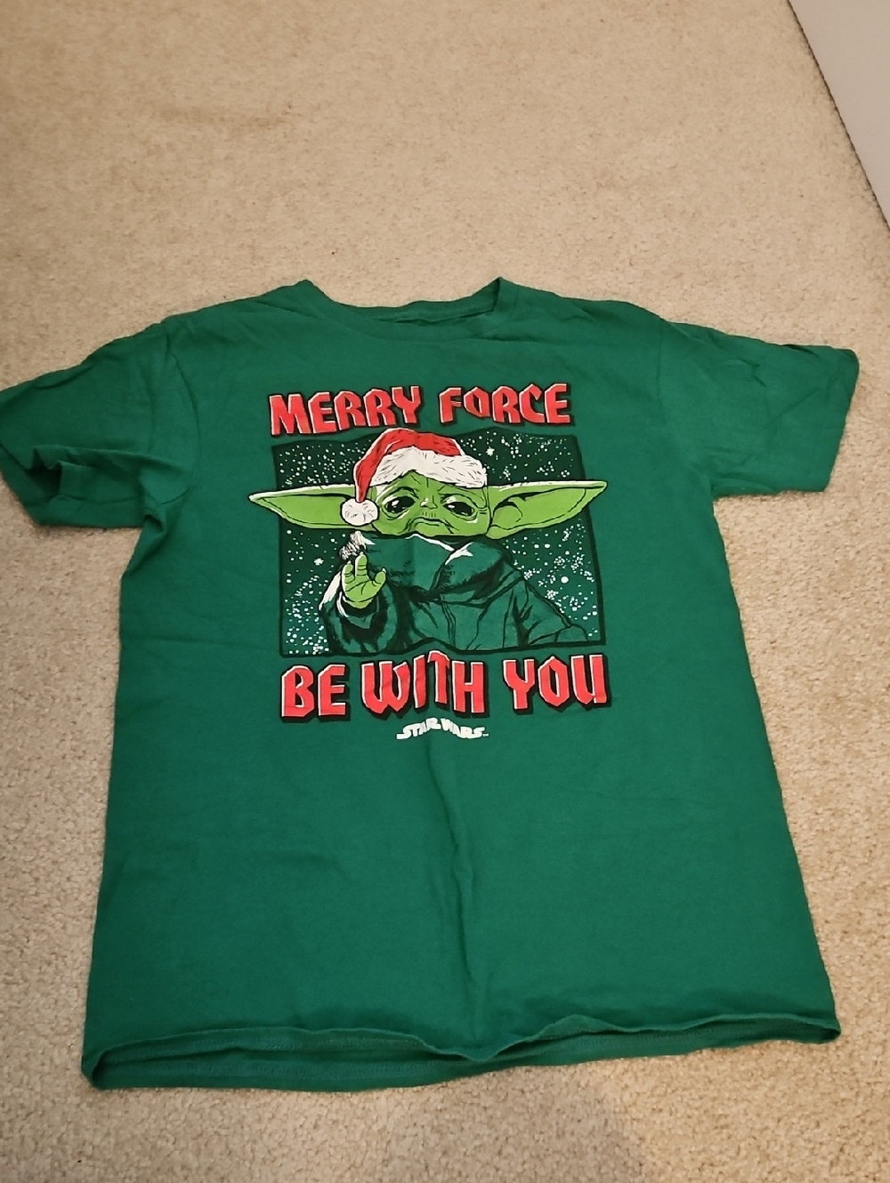 Star Wars Green Holiday Tee with Baby Yoda Graphic